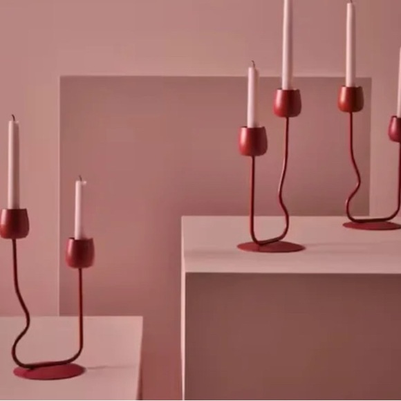 IKEA SILVERPARON Candlestick Tealight Holder Bright Red 11" NWT - Picture 2 of 4